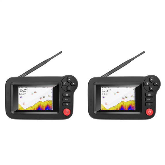 2X Smart Fish Finder - Portable Fish Finder and Depth Finder for Recreational Fishing From Dock, Shore or Bank,2 x Smart Fish Finder Kit,Black