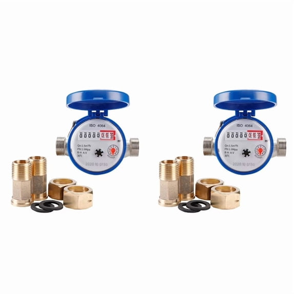 2X Smart Water Meter Mechanical Rotary Pointer Counter Flow Water Meter ...
