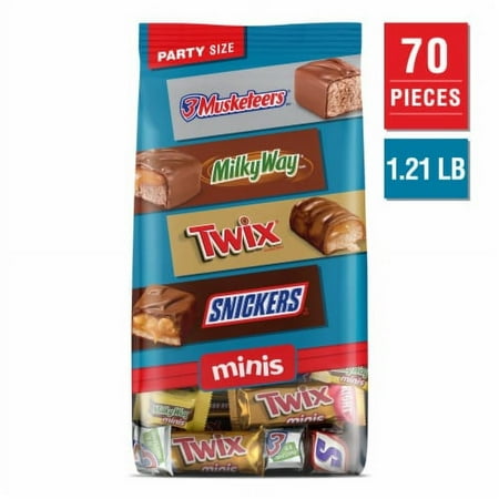 2X - Snickers Twix Milky Way & 3 Musketeers Minis Milk Chocolate Bars Party Size Bulk Bag