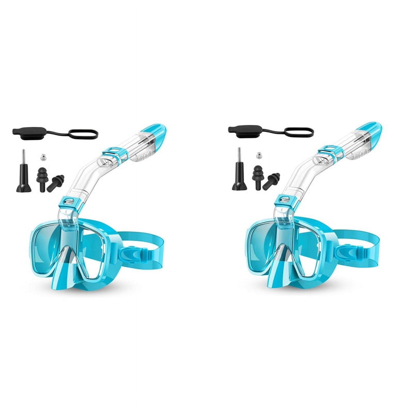 2X Snorkel Mask Foldable Diving Mask Set with Dry and Camera Mount ...