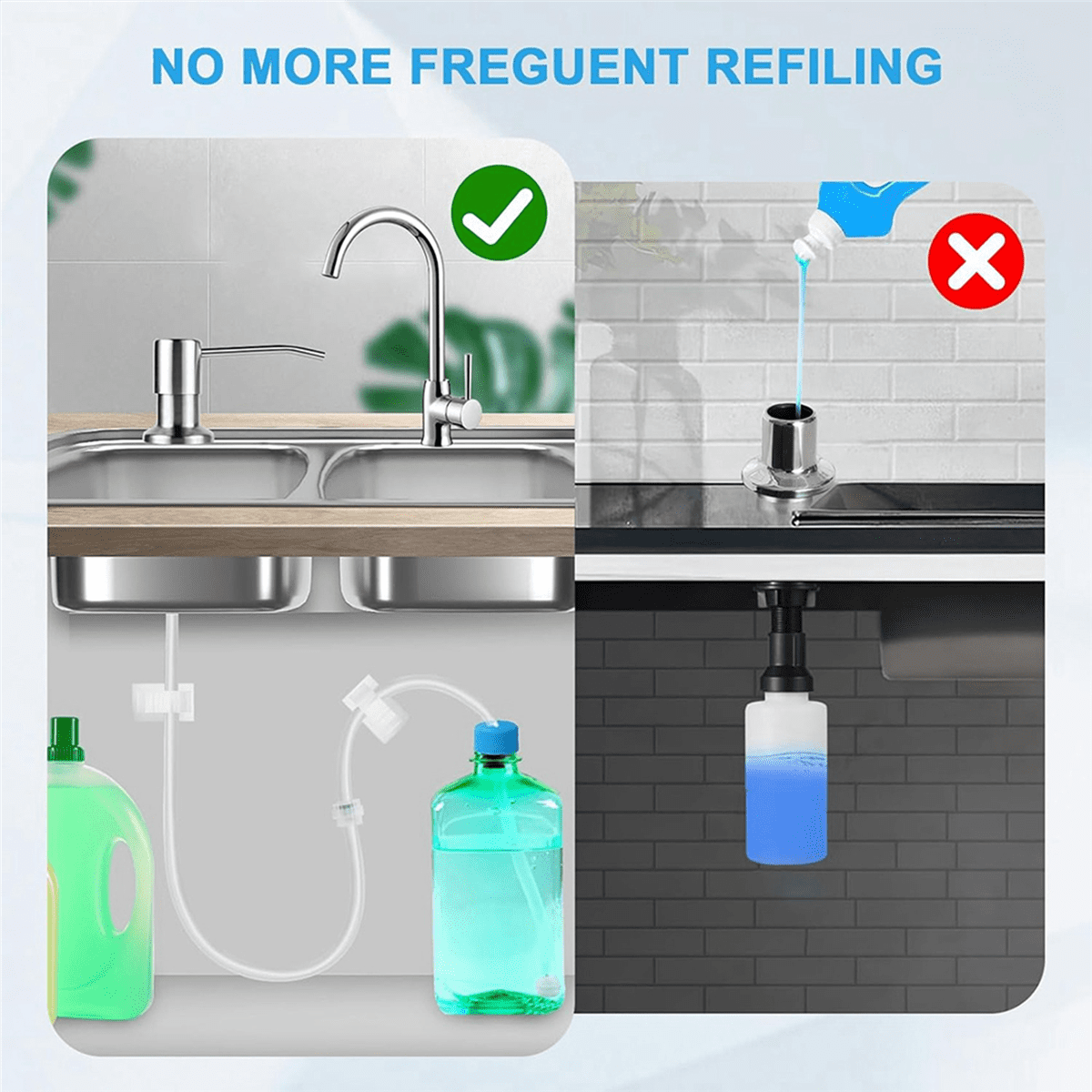 2X Soap Dispenser Extension Tube Kit for Kitchen Sink, 47Inch Soap ...