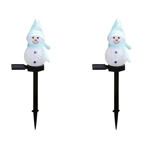2X Solar Christmas Solar Powered LED Light Decor Outdoor Stake Lamps Xmas Blue