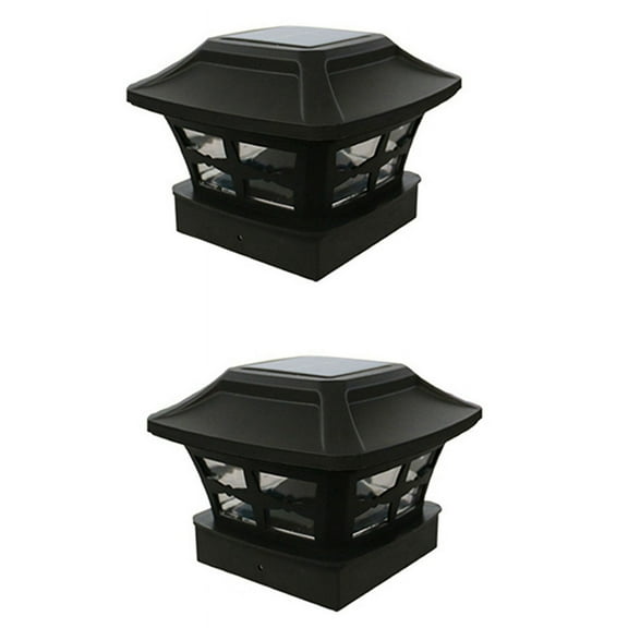 2X Solar Post Cap Lights Outdoor Post Solar Lights LED Bulb Fence Post Lights for Inch Wooden Posts Warm White