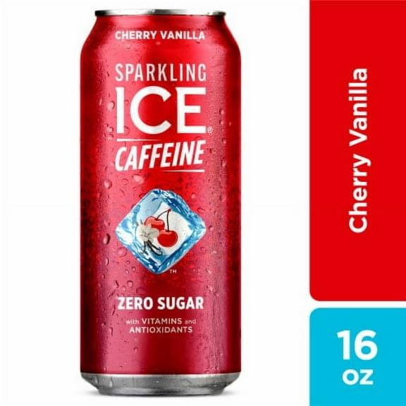 2X - Sparkling Ice +Caffeine Zero Sugar Cherry Vanilla Sparkling Water