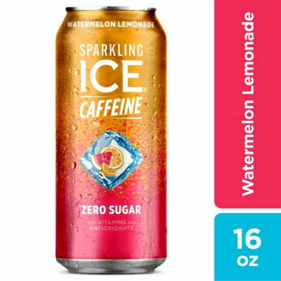2X - Sparkling Ice +Caffeine Zero Sugar Watermelon Lemonade Sparkling Water