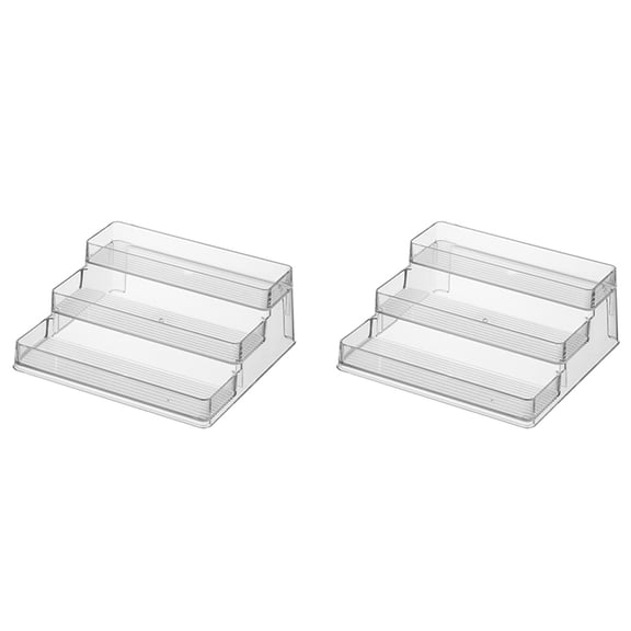 2X Spice Rack Kitchen Pantry Step Shelf Cabinet Organizer, Spice and Food Kitchen Cabinet Pantry Shelf Organizer