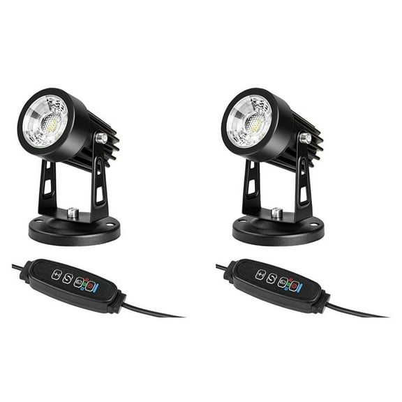 2X Spot Lights Indoor Up with Timer, 3W Floor Spotlight Uplighting, 3000K/4000K/5000K Light US Plug