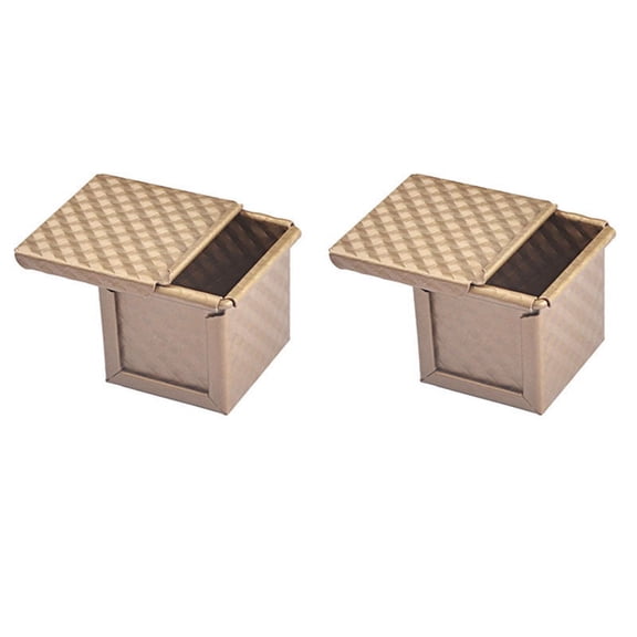 2X Square Loaf Pan with Lid Toast Mold Bread Pullman Cover Non-Stick Mini Water Cube Box