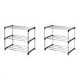 thumbnail image 1 of 2X Stackable Small Shoe Rack, Entryway, Hallway and Closet Space Saving Storage and Organization (3-Tier, Black), 1 of 4