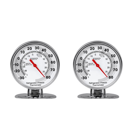 2X Stainless Refrigerator Thermometer Freezer Temperature Gauge Mini Thermometer Kitchen Food