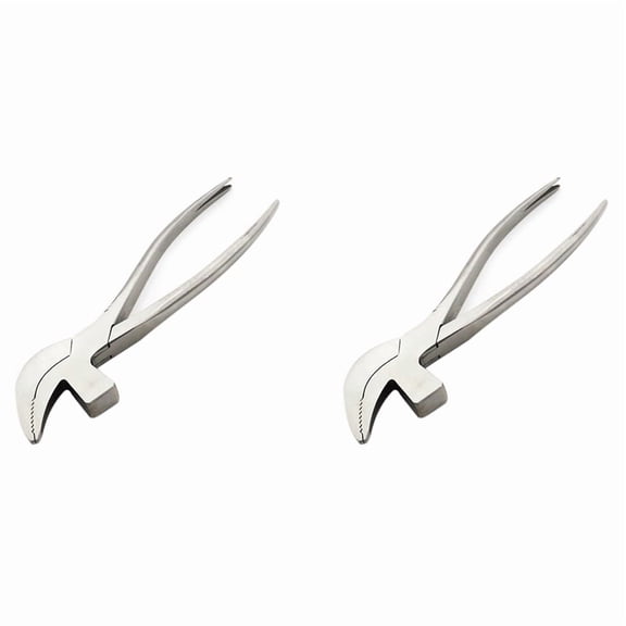 2X Stainless Steel Beak Pliers Pliers Repair Tool with Nail Removal for Shoemaking DIY Leather Technology Repair,2 x needle-nosed pliers,Silver