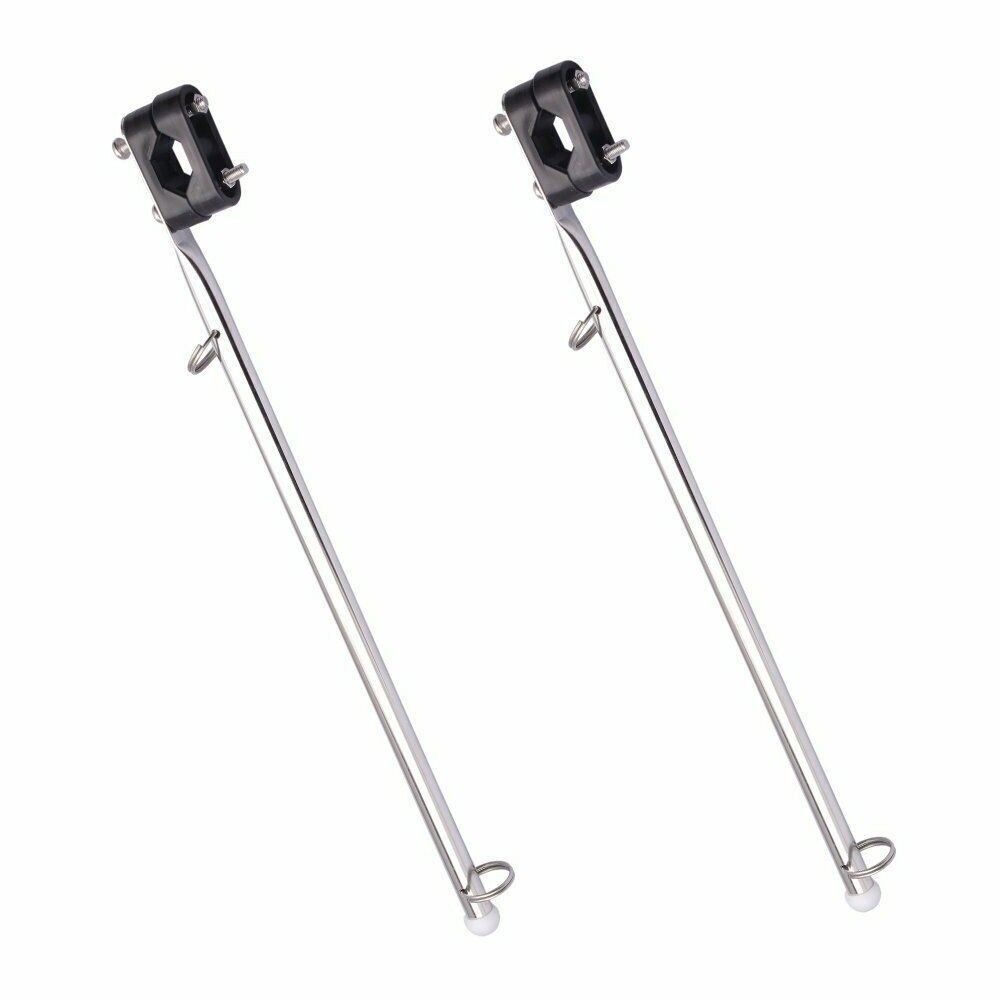 2X Stainless Steel Boat Flag Pole Holder fit 7/8" 1" Rail Mount Pontoon/Kayak