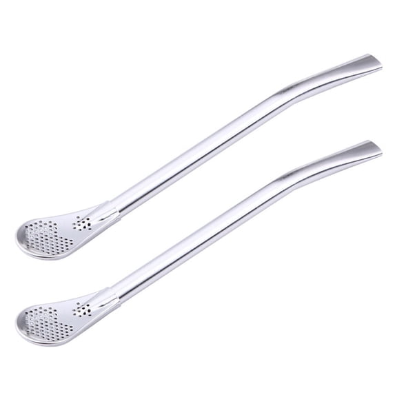 2X Stainless Steel Drinking Straw Filter Handmade Herb Mate Tea Light Bulb Gourd Washable Practical Tea Tools