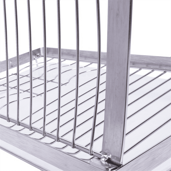 2X Stainless Steel Folding Hanging Dish Rack Draining Bowl Rack Plates Organizer Tableware Kitchen Storage Kitchen Shelf