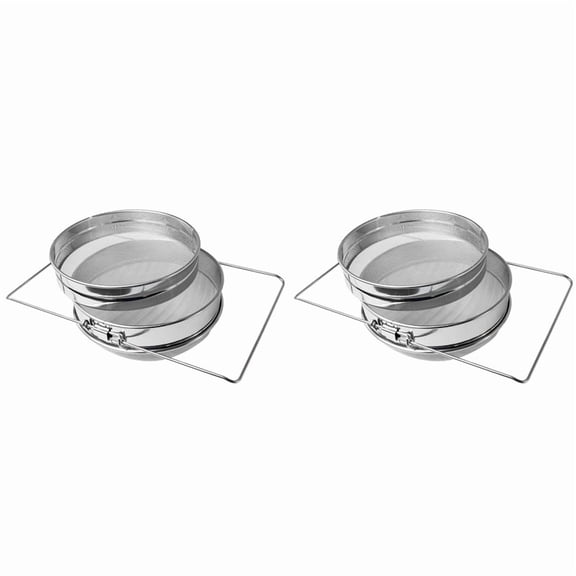 2X Stainless Steel Honey Strainer Double Sieve Honey Fragment Strainer Honey Extraction Equipment for 5 Gallon Bucket