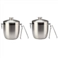 thumbnail image 1 of 2X Stainless Steel Ice Bucket with Tongs Liter Double Walled Insulated with Tongs and Lid Ice Container(3L),2 * Ice Bucket 2 * Ice Tongs,silver, 1 of 4