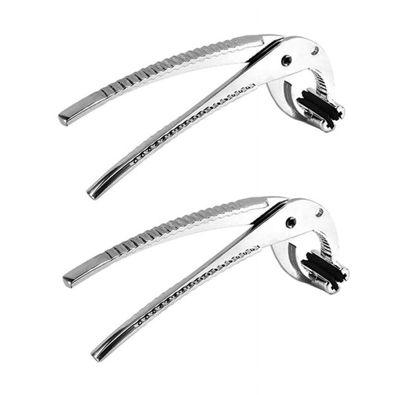2X Stainless Steel Kitchen Tongs Pizza Pan Gripper Baking Pans Grip No Slip Anti Hot Pizza Pan Dish Pot Holder