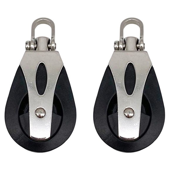 2X Stainless Steel Pulley Nylon Sailboat Plain Bearing Sheave Block Marine Rope Runner Boat Accessory