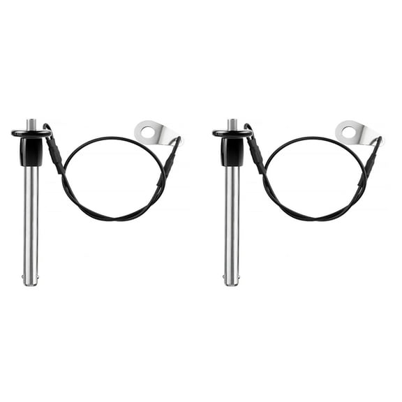 2X Stainless Steel Quick Release Pin 8mm Diameter Ball Locking Pin with Push Button Lanyard Cable Usable Length 50mm