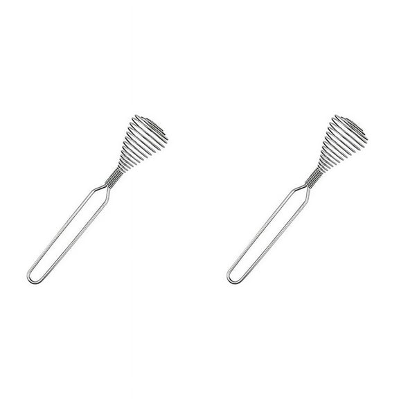 2X Stainless Steel Spring Coil Whisk Wire Whip-Cream Egg Beater -Cream Hand Mixer Kitchen Tool for Mixing