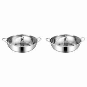 2X Stainless Steel Twin Divided Double Hotpot Cooker Gas Stove Compatible Pot Home Cookware Soup Cooking Pot,32cm,2 x hot pot