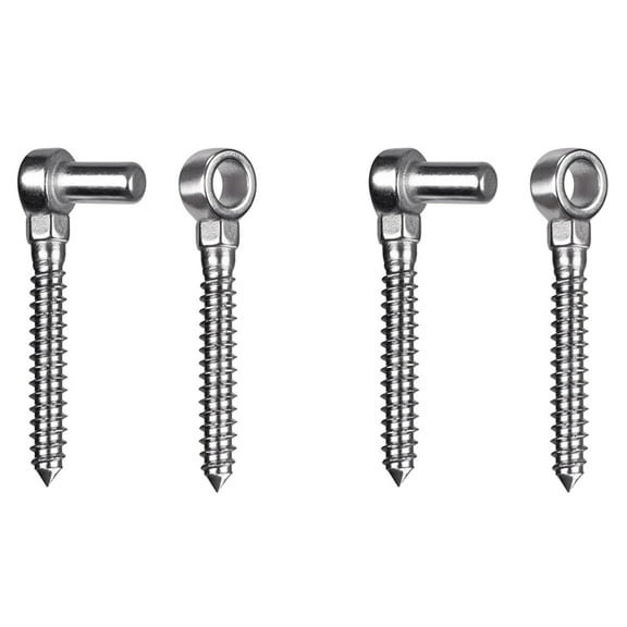 2X Stainless Steel Wood Threaded Bolt Hinge Wooden Fence Gate Bolt Post Farm Gate Hardware Accessories