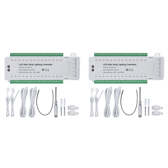 2X Stair LED Motion Sensor Controller Smart Stair Induction Controller LED Strip Dimmer Stairway Light Controller