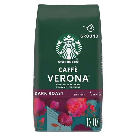 2X - Starbucks Dark Roast Ground Coffee - Caffe Verona - 100% Arabica - 1 bag (12 oz.)