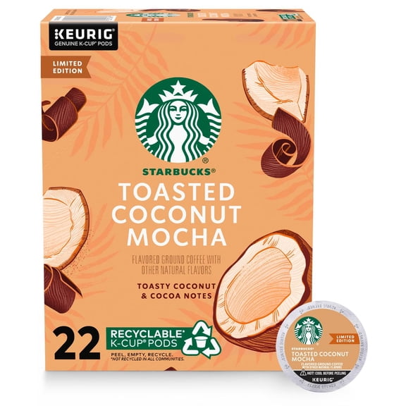 2X - Starbucks Keurig Toasted Coconut Mocha Medium Roast Coffee Pods - 22 K-Cups
