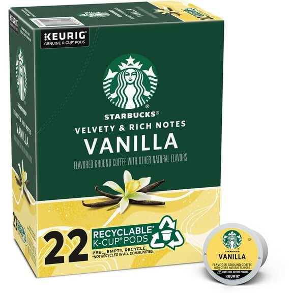 2X - Starbucks Keurig Vanilla Light Roast Coffee Pods - 22 K-Cups
