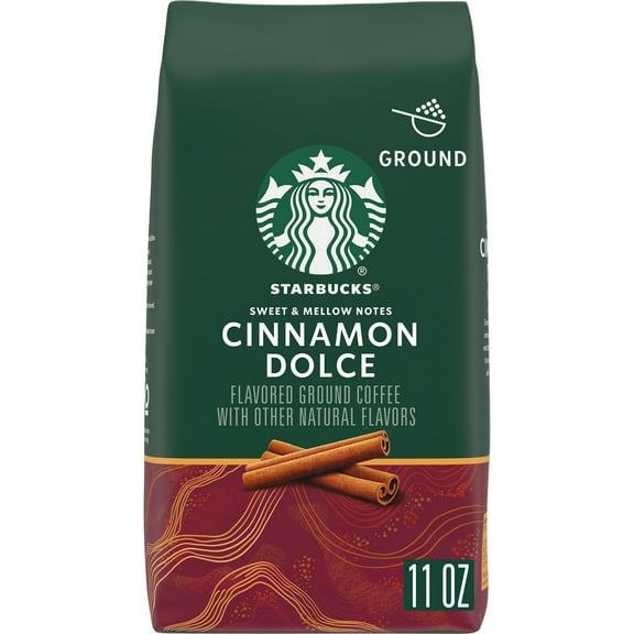 2X - Starbucks Light Roast Ground Coffee-Cinnamon Dolce Flavored Coffee-Naturally Flavored-100% Arabica 1 bag (11 oz)