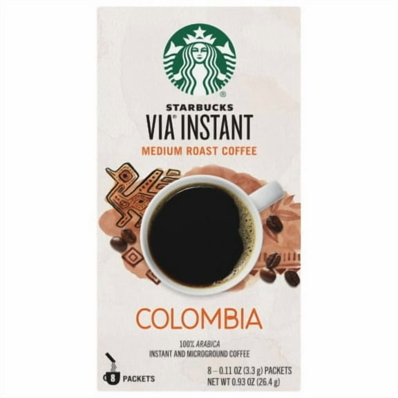 2X-Starbucks Via Instant Colombia Medium Roast Instant Coffee Packets - 0.11 oz - 8 ct