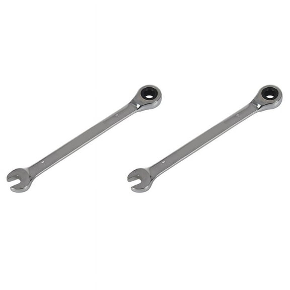 2X Steel Fixed Head Ratcheting Ratchet Spanner Gear Wrench Open End & Ring Size, 7mm