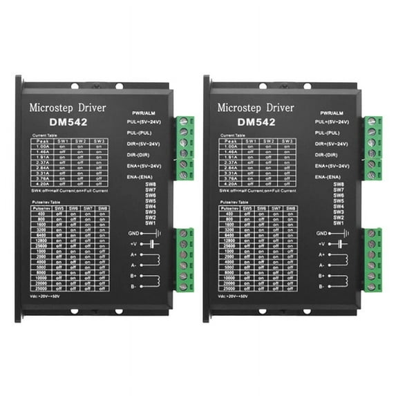 2X Stepper Motor Driver, DM542 Stepper Motor Driver Digital Driver Board for Nema 17, Nema 23 ,Etc