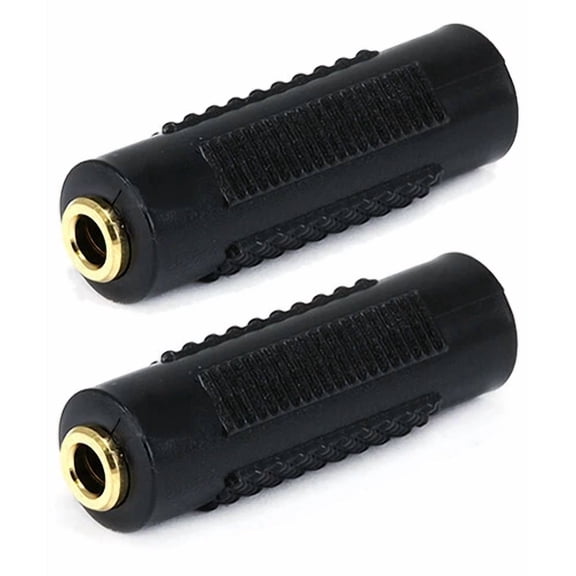 2X Stereo 3.5Mm 1/8" Aux Female To Female Jack Audio Coupler Adapter F/F Gold