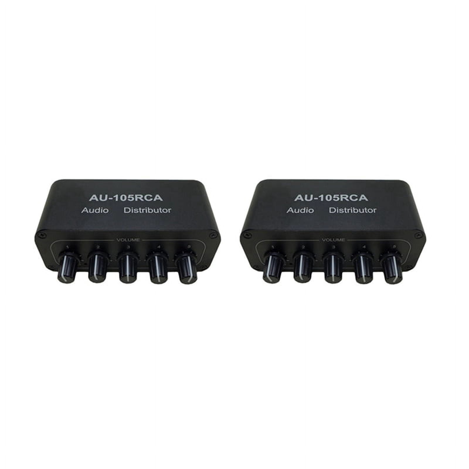 2X Stereo Audio Mixer 1 Input 5 Output Multi-Channel Audio Source Distributor Interface for Power Amplifiers,2 x Stereo Audio Mixer,black