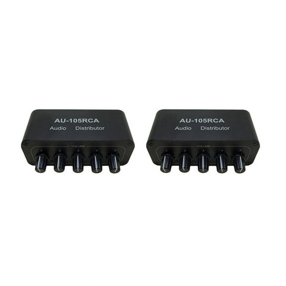 2X Stereo Audio Mixer 1 Input 5 Output Multi-Channel Audio Source Distributor Interface for Power Amplifiers,2 x Stereo Audio Mixer,black