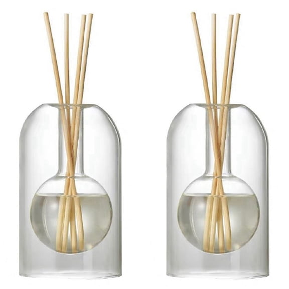 2X Storage Containers Diffuser Aromatherapy Bottle Modern Glass Essential Oil Organizers,A