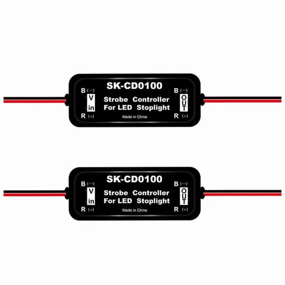 2X Strobe Controller Brake Light Flasher Module for Car LED Brake Stop Light Lamp 12V-16V LED Flash Tail Stop, SK-CD0100