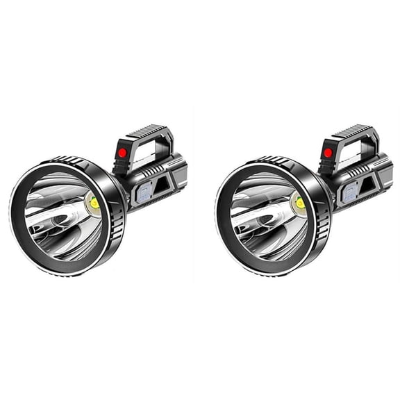2X Strong Light Portable Flashlight USB Rechargeable Abs Outdoor LED Multi-Function Household Searchlight Portable Lamp
