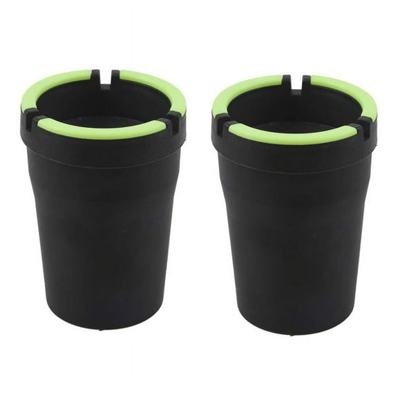 2X Stub Out Glow in the Dark Cup-Style Self-Extinguishing Ashtray - Black,2x car ashtray,black