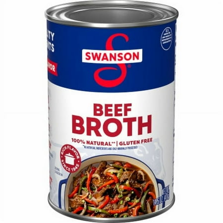 Swanson 100% Natural, Gluten-Free Beef Broth, 14.5 Oz Can (Pack of 2)