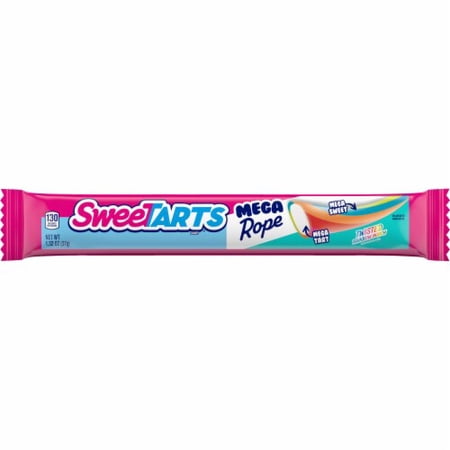 SweeTARTS Mega Filled Ropes Twisted Rainbow Punch Sour Candy, 1.32 oz