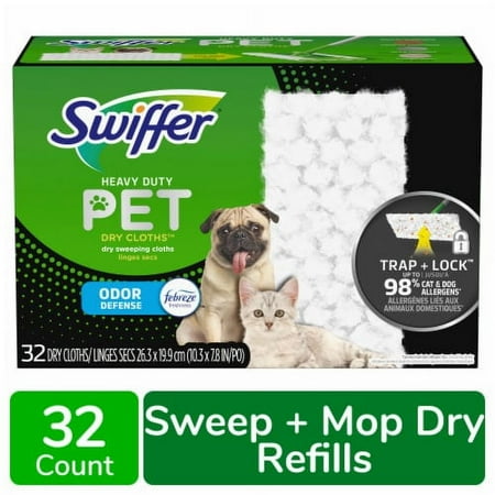 2X-Swiffer Sweeper Pet Heavy Duty Multi-Surface Dry Cloth Refills - 32 ct