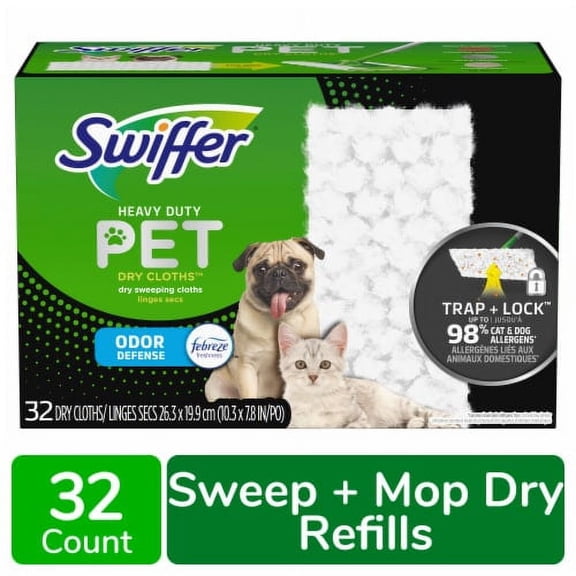 2X-Swiffer Sweeper Pet Heavy Duty Multi-Surface Dry Cloth Refills - 32 ct