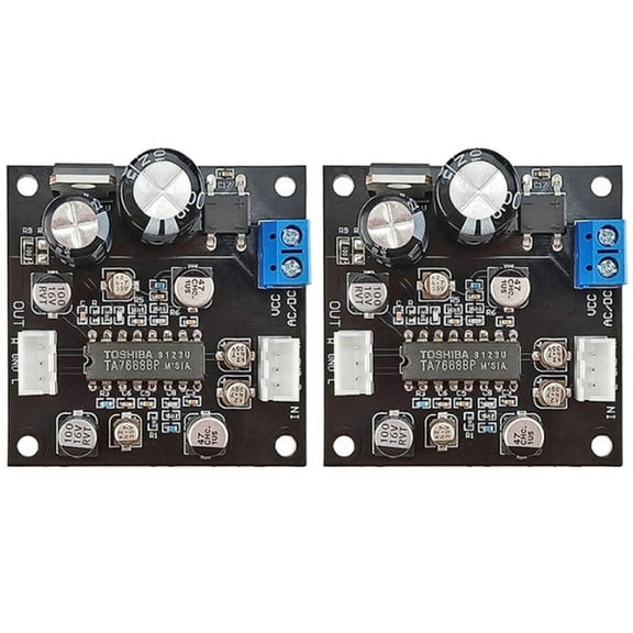 2X TA7668 Tape Drive Preamplifier Amplifier Tape Deck Board Magnetic Head Preamp Audio Recorder Desktop Radio DIY,2 x Preamp Audio Module,Black