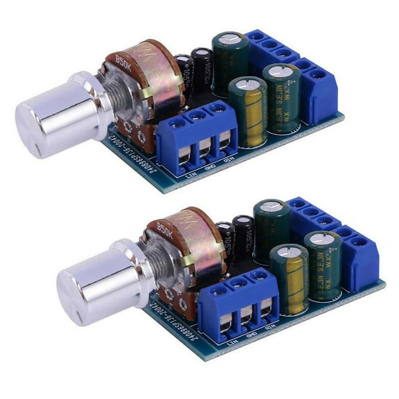 2X TDA2822 TDA2822M Mini 2.0 Channel 2X1W Stereo Audio Power Amplifier Board DC 5V 12V CAR Volume Control Potentiometer,2xCAR Volume Control Potentiometer Module,blue
