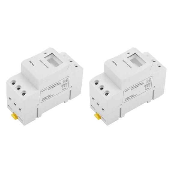 2X THC15A Digital Switch Programmable Electronic Time Control Switch Time Delay Switch DIN Rail AC220-240V