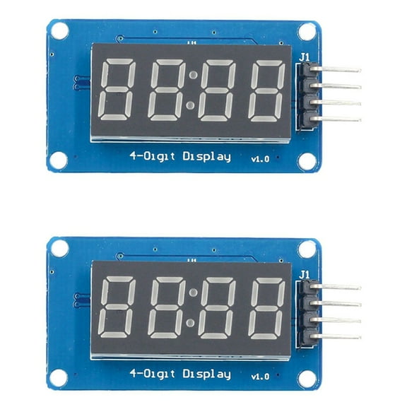 2X TM1637 4-Bits LED Display Module for , 0.36 Inch 7-Segment Red Anode Clock Tube & 4 Serial Driver Board