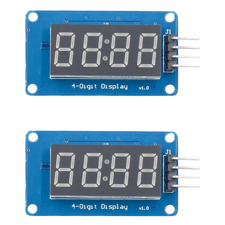 2X TM1637 4-Bits LED Display Module for , 0.36 Inch 7-Segment Red Anode Clock Tube & 4 Serial Driver Board
